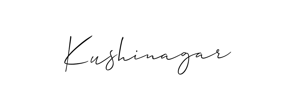 How to make Kushinagar signature? Allison_Script is a professional autograph style. Create handwritten signature for Kushinagar name. Kushinagar signature style 2 images and pictures png