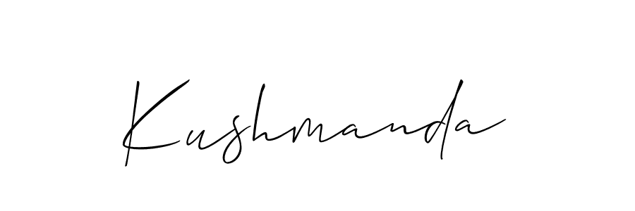 Create a beautiful signature design for name Kushmanda. With this signature (Allison_Script) fonts, you can make a handwritten signature for free. Kushmanda signature style 2 images and pictures png