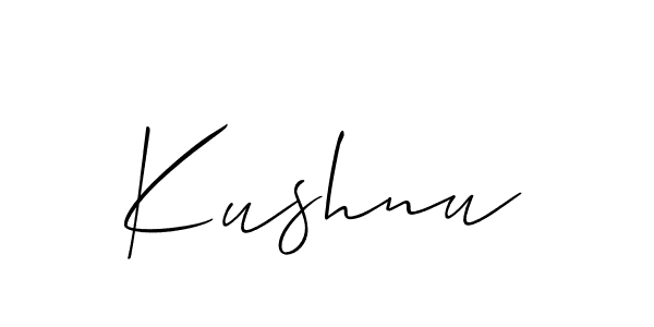 Make a short Kushnu signature style. Manage your documents anywhere anytime using Allison_Script. Create and add eSignatures, submit forms, share and send files easily. Kushnu signature style 2 images and pictures png