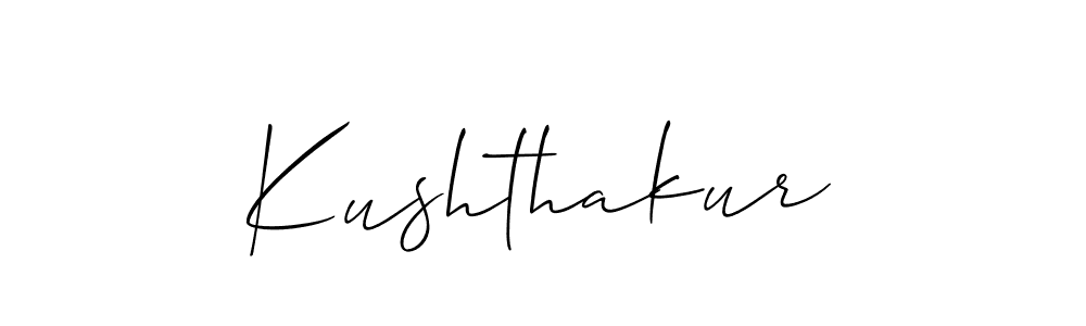 Use a signature maker to create a handwritten signature online. With this signature software, you can design (Allison_Script) your own signature for name Kushthakur. Kushthakur signature style 2 images and pictures png