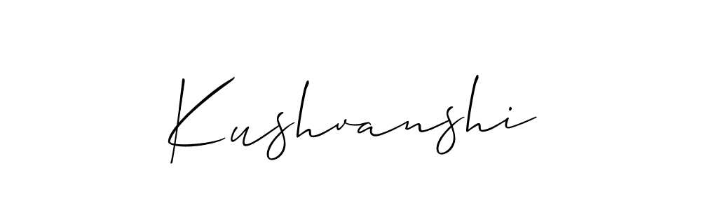 Design your own signature with our free online signature maker. With this signature software, you can create a handwritten (Allison_Script) signature for name Kushvanshi. Kushvanshi signature style 2 images and pictures png