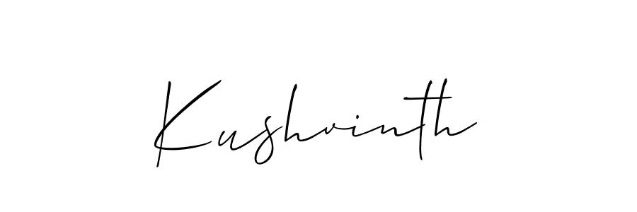 The best way (Allison_Script) to make a short signature is to pick only two or three words in your name. The name Kushvinth include a total of six letters. For converting this name. Kushvinth signature style 2 images and pictures png