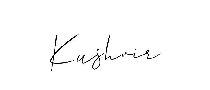 Design your own signature with our free online signature maker. With this signature software, you can create a handwritten (Allison_Script) signature for name Kushvir. Kushvir signature style 2 images and pictures png