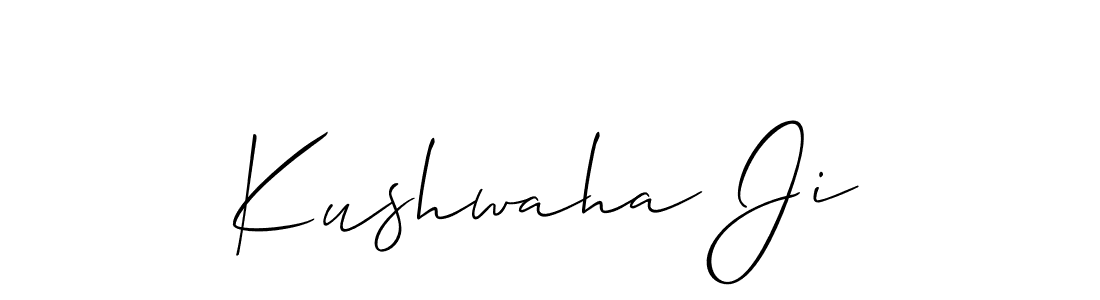 Also we have Kushwaha Ji name is the best signature style. Create professional handwritten signature collection using Allison_Script autograph style. Kushwaha Ji signature style 2 images and pictures png