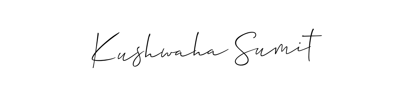 Also we have Kushwaha Sumit name is the best signature style. Create professional handwritten signature collection using Allison_Script autograph style. Kushwaha Sumit signature style 2 images and pictures png