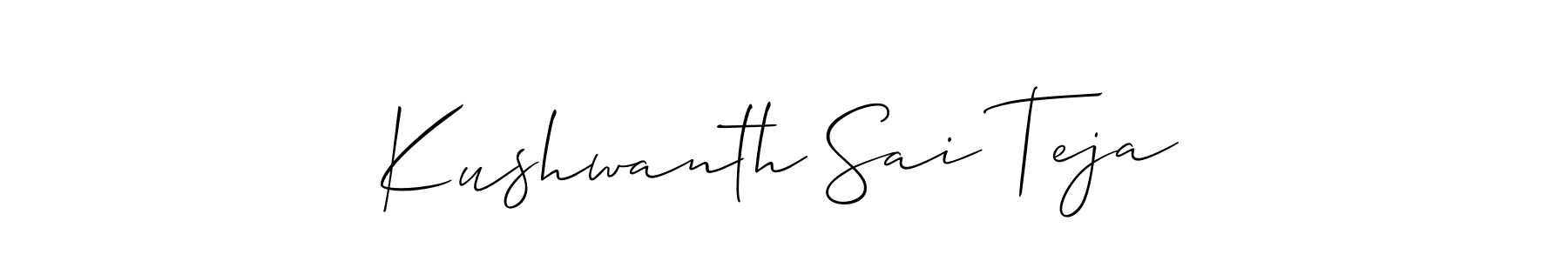 It looks lik you need a new signature style for name Kushwanth Sai Teja. Design unique handwritten (Allison_Script) signature with our free signature maker in just a few clicks. Kushwanth Sai Teja signature style 2 images and pictures png