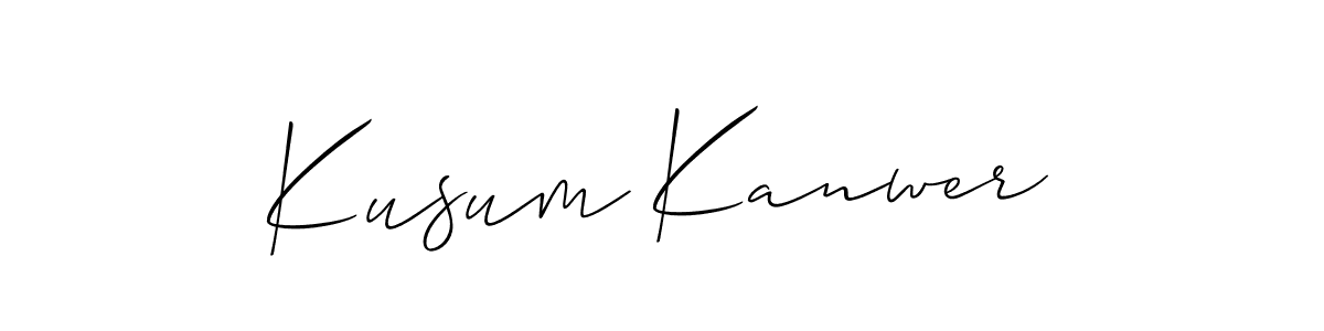 Create a beautiful signature design for name Kusum Kanwer. With this signature (Allison_Script) fonts, you can make a handwritten signature for free. Kusum Kanwer signature style 2 images and pictures png