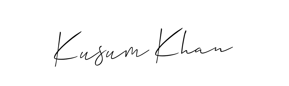 It looks lik you need a new signature style for name Kusum Khan. Design unique handwritten (Allison_Script) signature with our free signature maker in just a few clicks. Kusum Khan signature style 2 images and pictures png