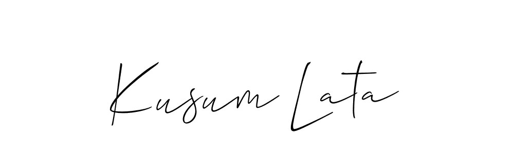 Use a signature maker to create a handwritten signature online. With this signature software, you can design (Allison_Script) your own signature for name Kusum Lata. Kusum Lata signature style 2 images and pictures png