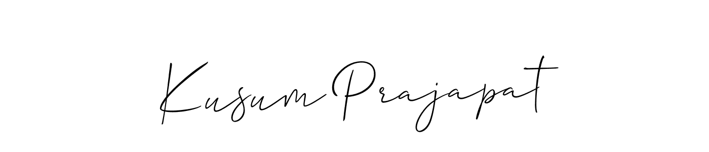 You should practise on your own different ways (Allison_Script) to write your name (Kusum Prajapat) in signature. don't let someone else do it for you. Kusum Prajapat signature style 2 images and pictures png