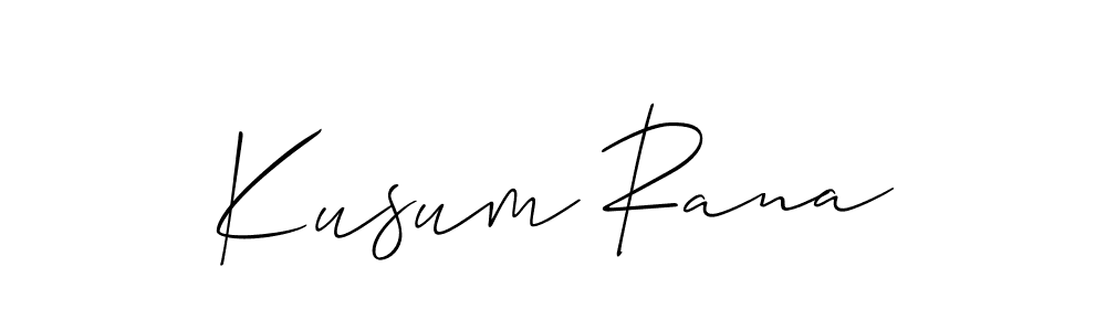 Use a signature maker to create a handwritten signature online. With this signature software, you can design (Allison_Script) your own signature for name Kusum Rana. Kusum Rana signature style 2 images and pictures png