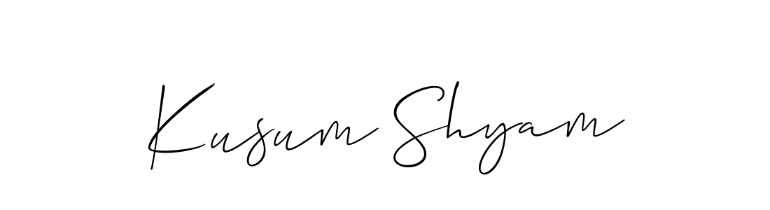 Make a short Kusum Shyam signature style. Manage your documents anywhere anytime using Allison_Script. Create and add eSignatures, submit forms, share and send files easily. Kusum Shyam signature style 2 images and pictures png
