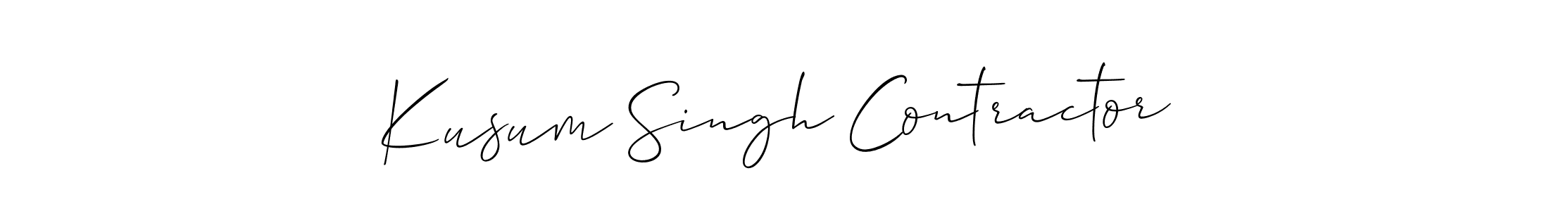 Also we have Kusum Singh Contractor name is the best signature style. Create professional handwritten signature collection using Allison_Script autograph style. Kusum Singh Contractor signature style 2 images and pictures png