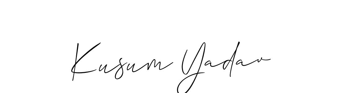 How to make Kusum Yadav name signature. Use Allison_Script style for creating short signs online. This is the latest handwritten sign. Kusum Yadav signature style 2 images and pictures png