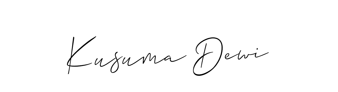 Allison_Script is a professional signature style that is perfect for those who want to add a touch of class to their signature. It is also a great choice for those who want to make their signature more unique. Get Kusuma Dewi name to fancy signature for free. Kusuma Dewi signature style 2 images and pictures png