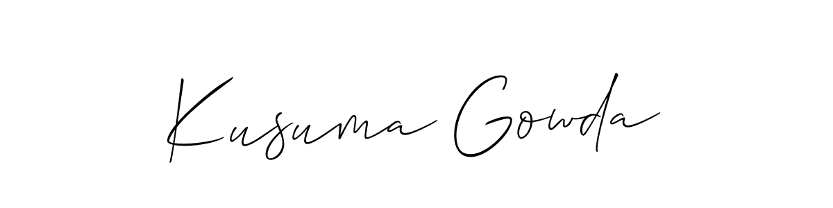 Create a beautiful signature design for name Kusuma Gowda. With this signature (Allison_Script) fonts, you can make a handwritten signature for free. Kusuma Gowda signature style 2 images and pictures png
