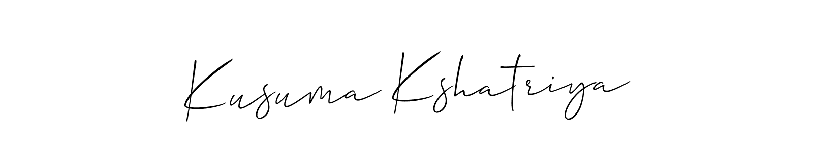 It looks lik you need a new signature style for name Kusuma Kshatriya. Design unique handwritten (Allison_Script) signature with our free signature maker in just a few clicks. Kusuma Kshatriya signature style 2 images and pictures png