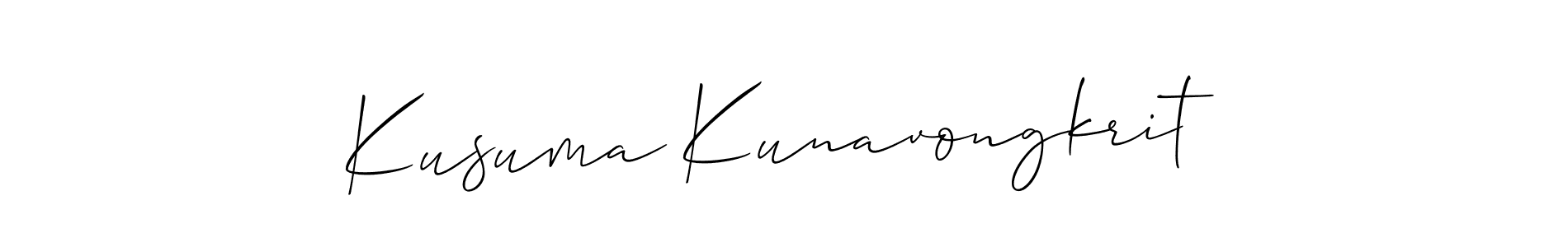 You should practise on your own different ways (Allison_Script) to write your name (Kusuma Kunavongkrit) in signature. don't let someone else do it for you. Kusuma Kunavongkrit signature style 2 images and pictures png