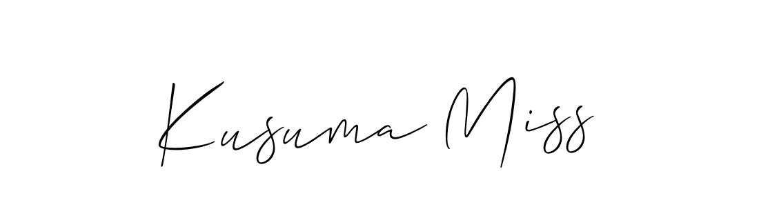 Use a signature maker to create a handwritten signature online. With this signature software, you can design (Allison_Script) your own signature for name Kusuma Miss. Kusuma Miss signature style 2 images and pictures png