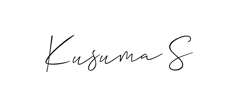 Make a beautiful signature design for name Kusuma S. With this signature (Allison_Script) style, you can create a handwritten signature for free. Kusuma S signature style 2 images and pictures png