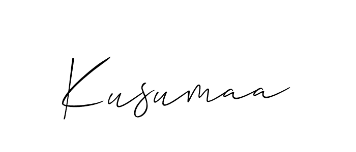 if you are searching for the best signature style for your name Kusumaa. so please give up your signature search. here we have designed multiple signature styles  using Allison_Script. Kusumaa signature style 2 images and pictures png