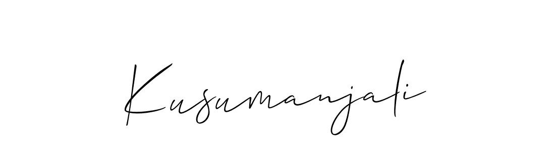 Also we have Kusumanjali name is the best signature style. Create professional handwritten signature collection using Allison_Script autograph style. Kusumanjali signature style 2 images and pictures png