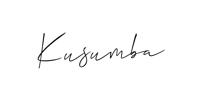 Use a signature maker to create a handwritten signature online. With this signature software, you can design (Allison_Script) your own signature for name Kusumba. Kusumba signature style 2 images and pictures png