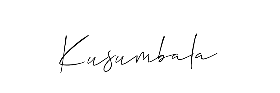 You should practise on your own different ways (Allison_Script) to write your name (Kusumbala) in signature. don't let someone else do it for you. Kusumbala signature style 2 images and pictures png