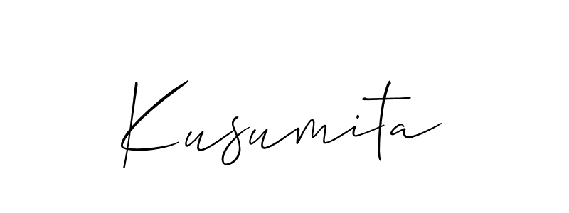 Design your own signature with our free online signature maker. With this signature software, you can create a handwritten (Allison_Script) signature for name Kusumita. Kusumita signature style 2 images and pictures png