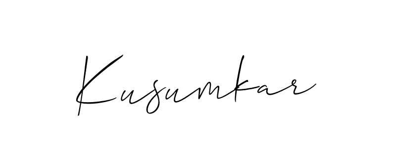 The best way (Allison_Script) to make a short signature is to pick only two or three words in your name. The name Kusumkar include a total of six letters. For converting this name. Kusumkar signature style 2 images and pictures png