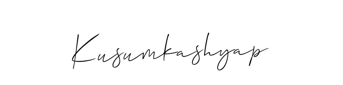 Make a beautiful signature design for name Kusumkashyap. With this signature (Allison_Script) style, you can create a handwritten signature for free. Kusumkashyap signature style 2 images and pictures png