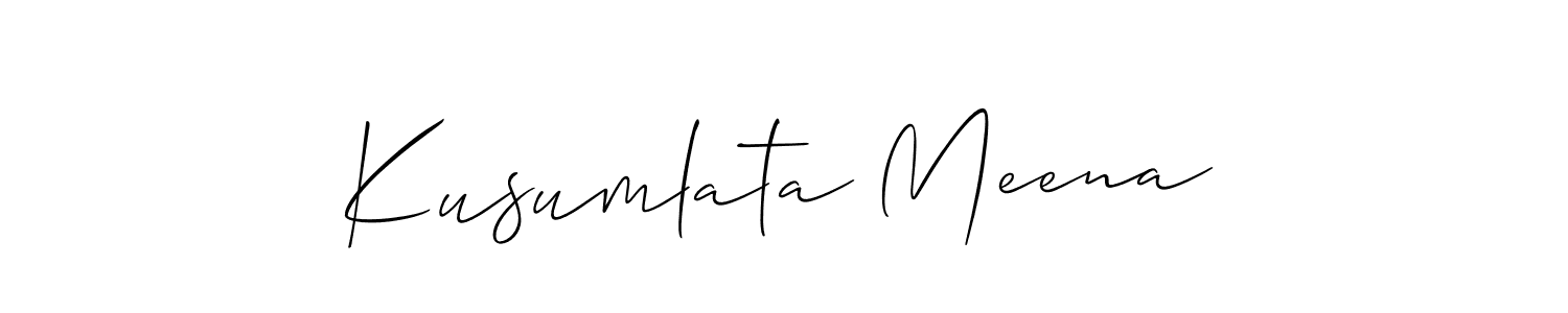 The best way (Allison_Script) to make a short signature is to pick only two or three words in your name. The name Kusumlata Meena include a total of six letters. For converting this name. Kusumlata Meena signature style 2 images and pictures png