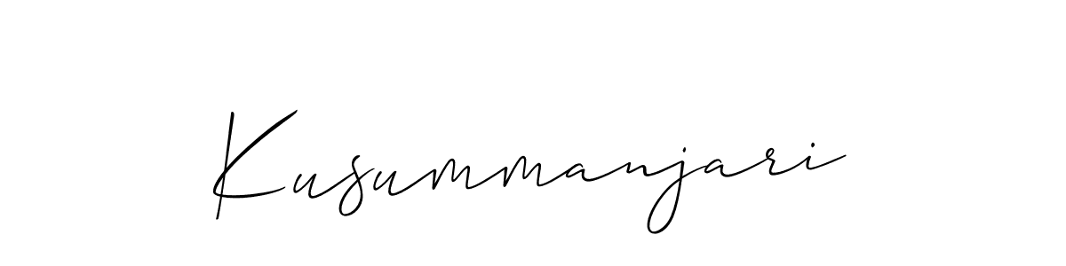 Use a signature maker to create a handwritten signature online. With this signature software, you can design (Allison_Script) your own signature for name Kusummanjari. Kusummanjari signature style 2 images and pictures png