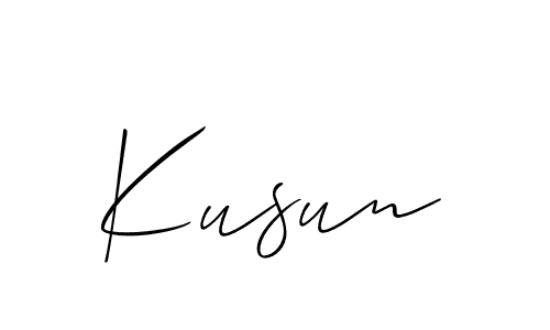 Create a beautiful signature design for name Kusun. With this signature (Allison_Script) fonts, you can make a handwritten signature for free. Kusun signature style 2 images and pictures png