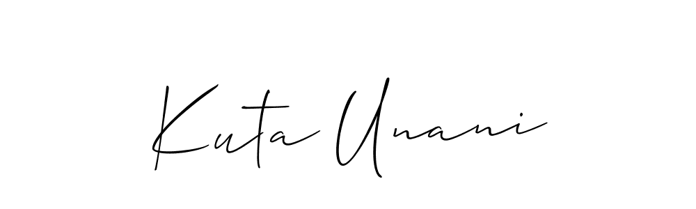 Also You can easily find your signature by using the search form. We will create Kuta Unani name handwritten signature images for you free of cost using Allison_Script sign style. Kuta Unani signature style 2 images and pictures png