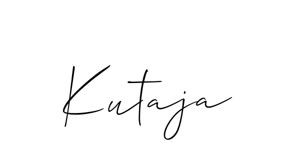 Allison_Script is a professional signature style that is perfect for those who want to add a touch of class to their signature. It is also a great choice for those who want to make their signature more unique. Get Kutaja name to fancy signature for free. Kutaja signature style 2 images and pictures png