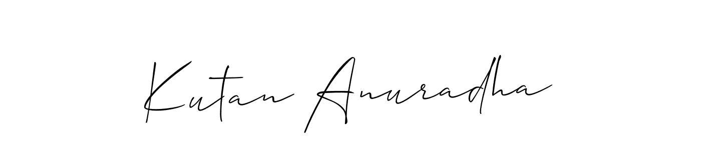 Make a beautiful signature design for name Kutan Anuradha. With this signature (Allison_Script) style, you can create a handwritten signature for free. Kutan Anuradha signature style 2 images and pictures png