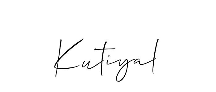 Create a beautiful signature design for name Kutiyal. With this signature (Allison_Script) fonts, you can make a handwritten signature for free. Kutiyal signature style 2 images and pictures png