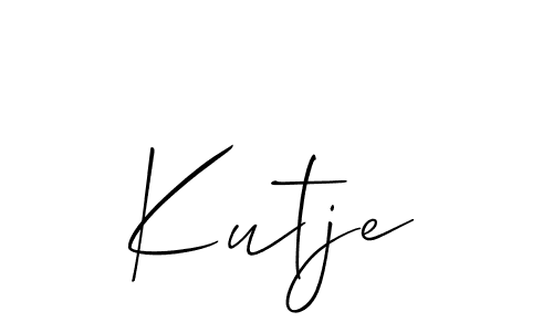 How to make Kutje signature? Allison_Script is a professional autograph style. Create handwritten signature for Kutje name. Kutje signature style 2 images and pictures png