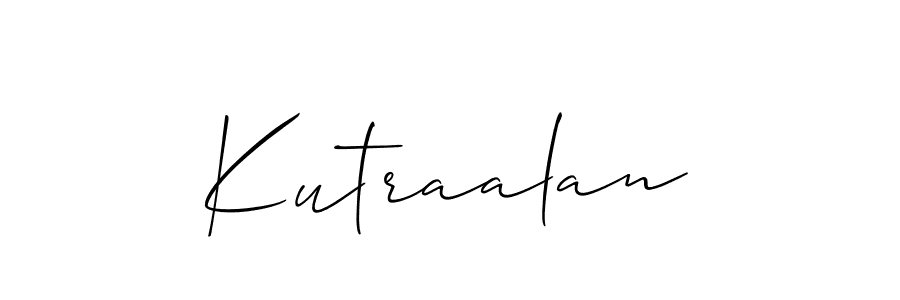 Design your own signature with our free online signature maker. With this signature software, you can create a handwritten (Allison_Script) signature for name Kutraalan. Kutraalan signature style 2 images and pictures png