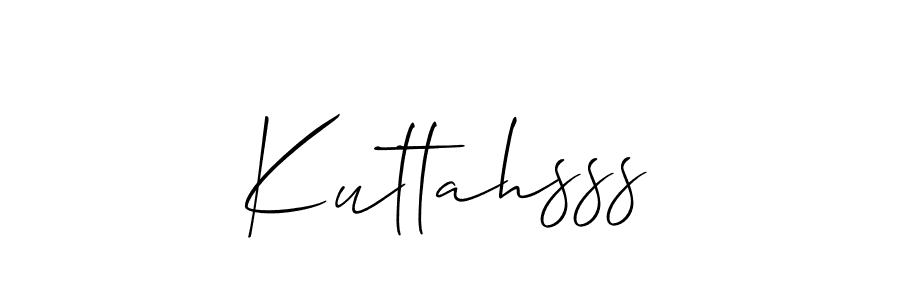 Allison_Script is a professional signature style that is perfect for those who want to add a touch of class to their signature. It is also a great choice for those who want to make their signature more unique. Get Kuttahsss name to fancy signature for free. Kuttahsss signature style 2 images and pictures png