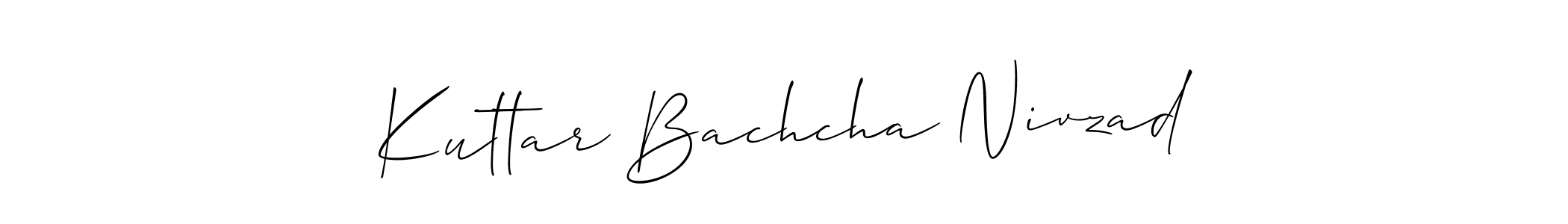 How to Draw Kuttar Bachcha Nivzad signature style? Allison_Script is a latest design signature styles for name Kuttar Bachcha Nivzad. Kuttar Bachcha Nivzad signature style 2 images and pictures png