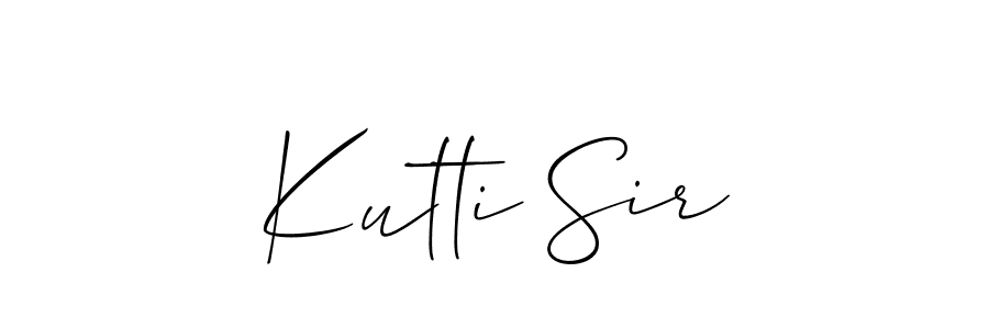 Make a beautiful signature design for name Kutti Sir. With this signature (Allison_Script) style, you can create a handwritten signature for free. Kutti Sir signature style 2 images and pictures png
