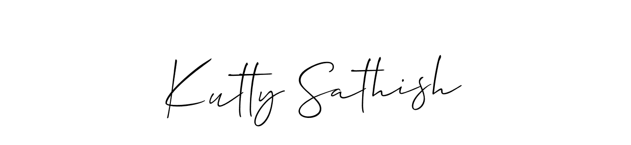 Similarly Allison_Script is the best handwritten signature design. Signature creator online .You can use it as an online autograph creator for name Kutty Sathish. Kutty Sathish signature style 2 images and pictures png