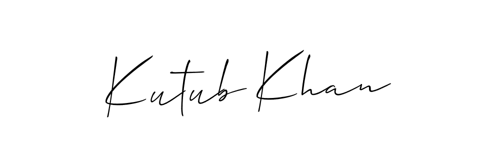 if you are searching for the best signature style for your name Kutub Khan. so please give up your signature search. here we have designed multiple signature styles  using Allison_Script. Kutub Khan signature style 2 images and pictures png