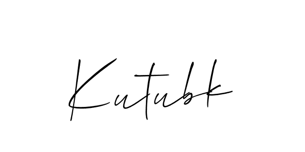 Make a beautiful signature design for name Kutubk. With this signature (Allison_Script) style, you can create a handwritten signature for free. Kutubk signature style 2 images and pictures png