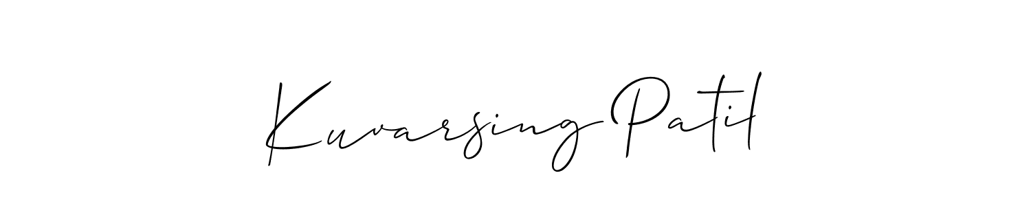 How to make Kuvarsing Patil name signature. Use Allison_Script style for creating short signs online. This is the latest handwritten sign. Kuvarsing Patil signature style 2 images and pictures png