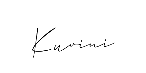 How to make Kuvini name signature. Use Allison_Script style for creating short signs online. This is the latest handwritten sign. Kuvini signature style 2 images and pictures png