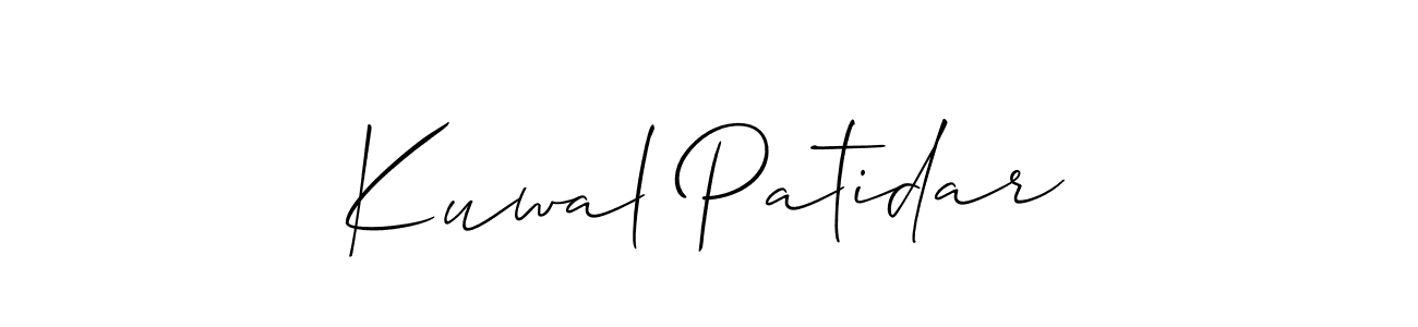 Design your own signature with our free online signature maker. With this signature software, you can create a handwritten (Allison_Script) signature for name Kuwal Patidar. Kuwal Patidar signature style 2 images and pictures png