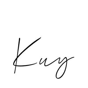if you are searching for the best signature style for your name Kuy. so please give up your signature search. here we have designed multiple signature styles  using Allison_Script. Kuy signature style 2 images and pictures png